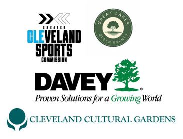 Greate Cleveland Sports Commission, Great Lakes Green Events, Davey Tree and Cleveland Cultural Gardens logos