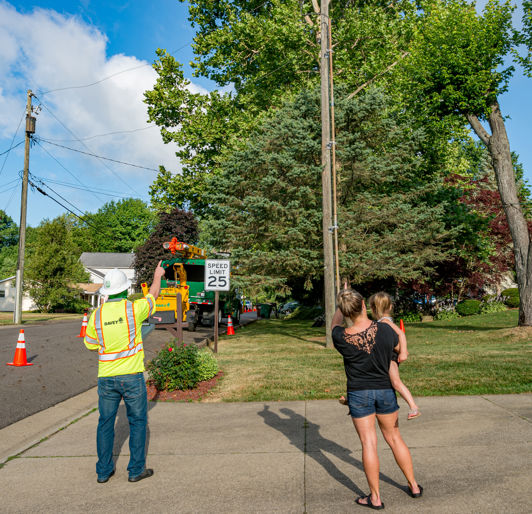 Utility trimming near residential home