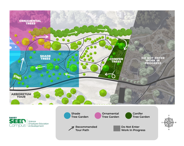 Arboretum map for the North American Tree Climbing Championship