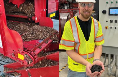 Employee at Biochar Facility